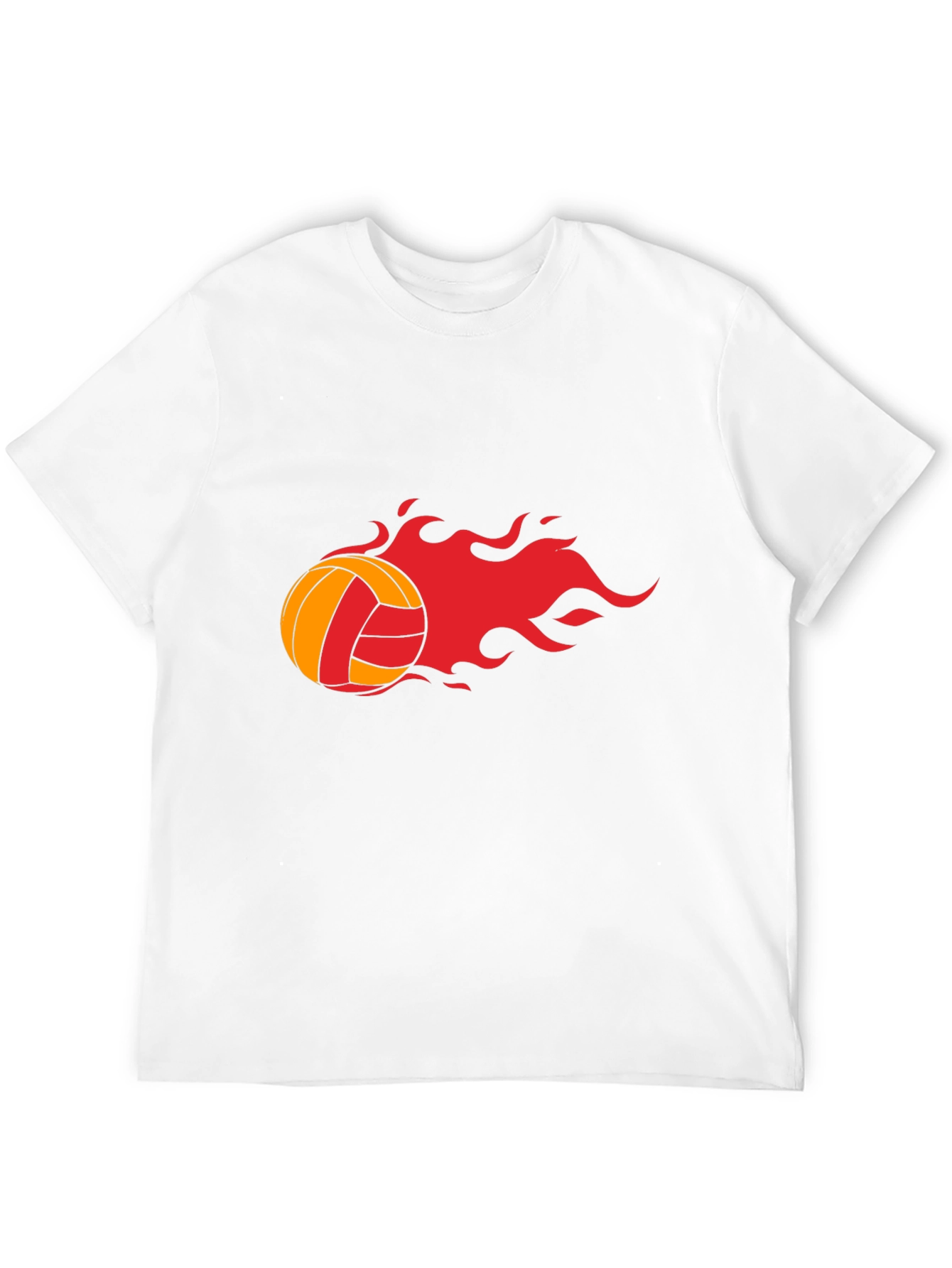 Fiery Volleyball Graphic Tee - Black