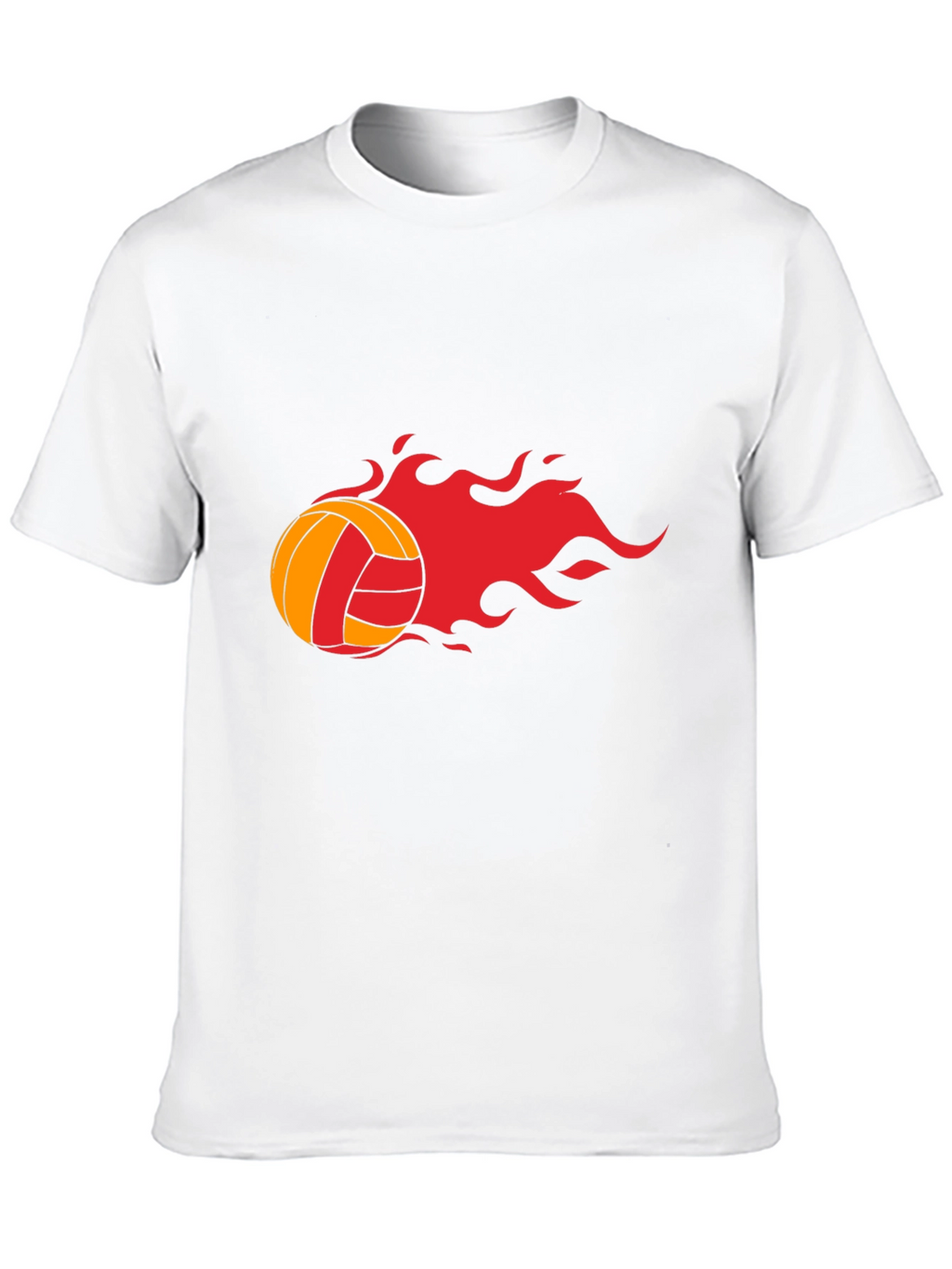 Fiery Volleyball Graphic Tee - Black