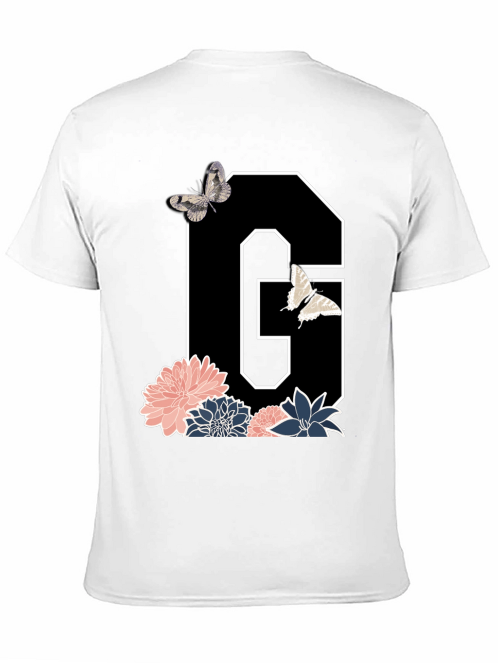 Floral Letter G Butterfly T-Shirt