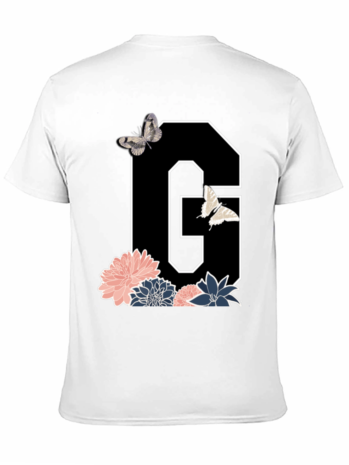 Floral Letter G Butterfly T-Shirt