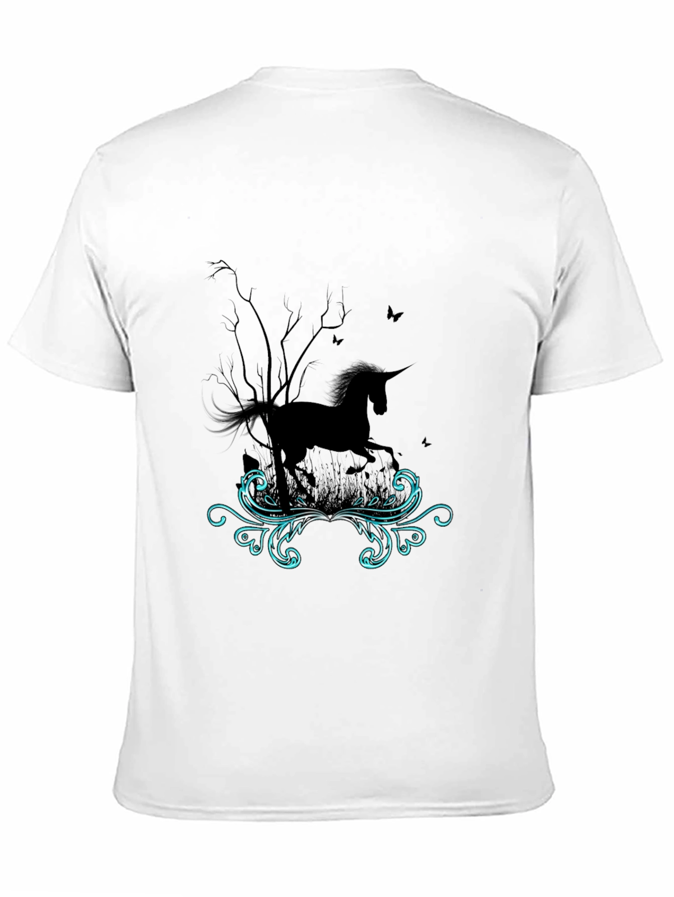 Unicorn Graphic Print Tee - Mens Black T-Shirt