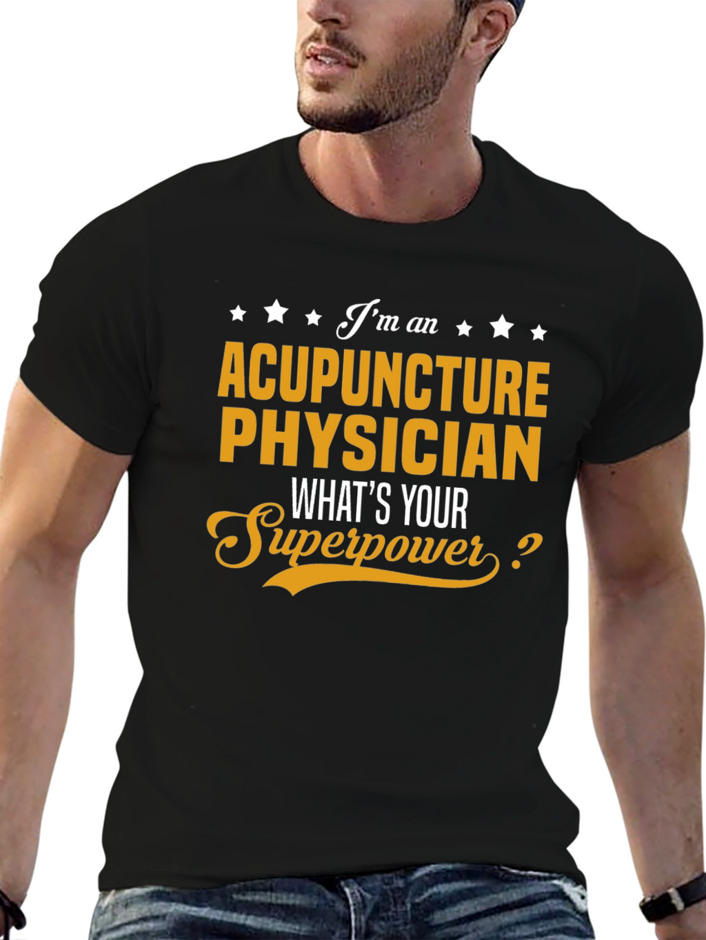 Acupuncture Physician Superpower Black T-Shirt