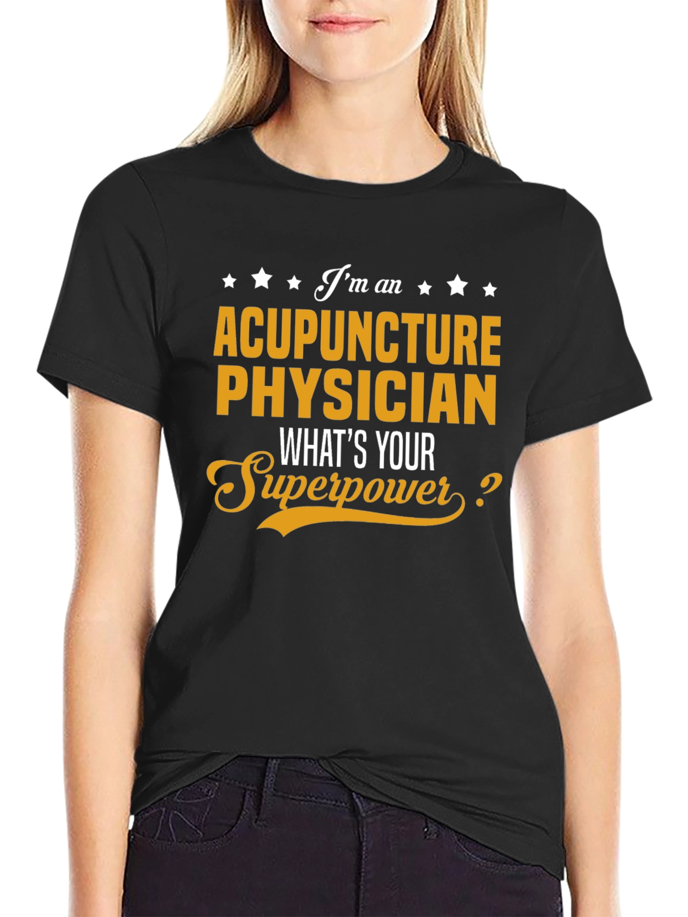 Acupuncture Physician Superpower Black T-Shirt