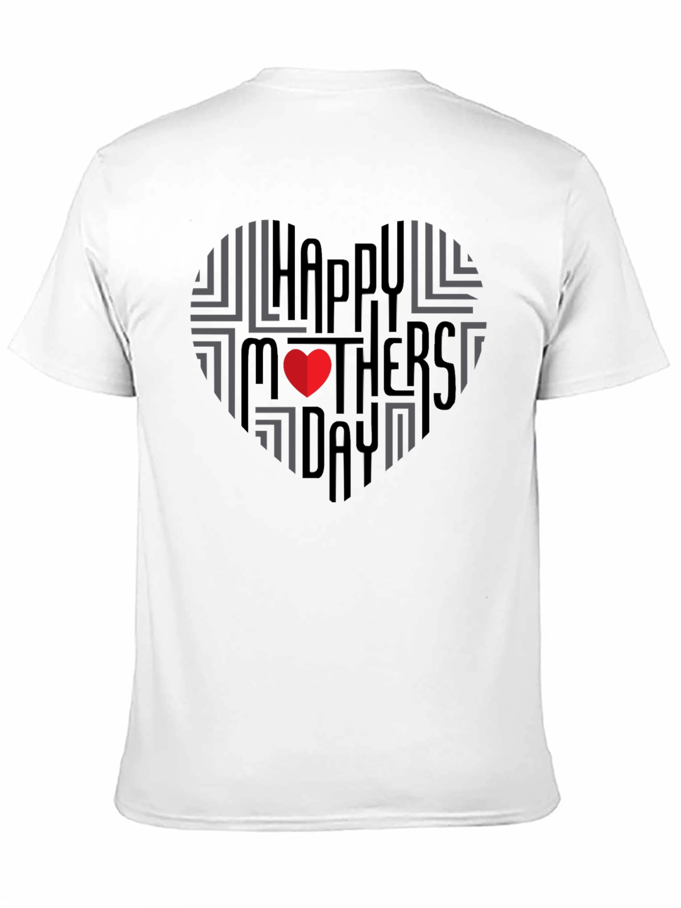 Happy Mothers Day Heart T-Shirt - Black