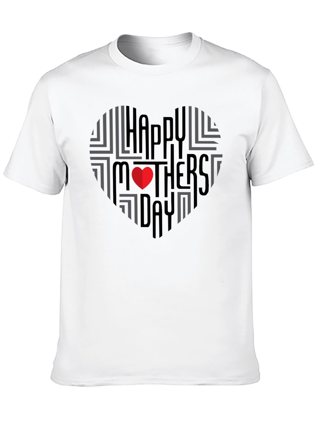 Happy Mothers Day Heart T-Shirt - Black