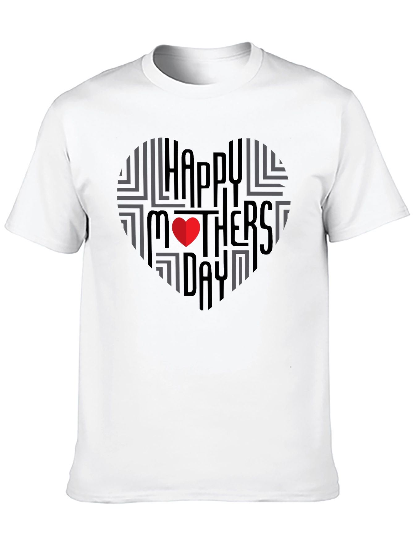 Happy Mothers Day Heart T-Shirt - Black