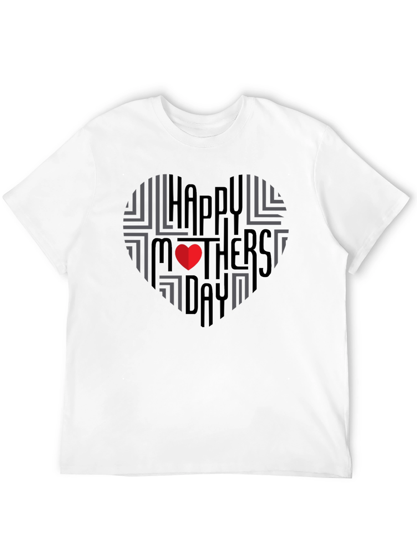 Happy Mothers Day Heart T-Shirt - Black
