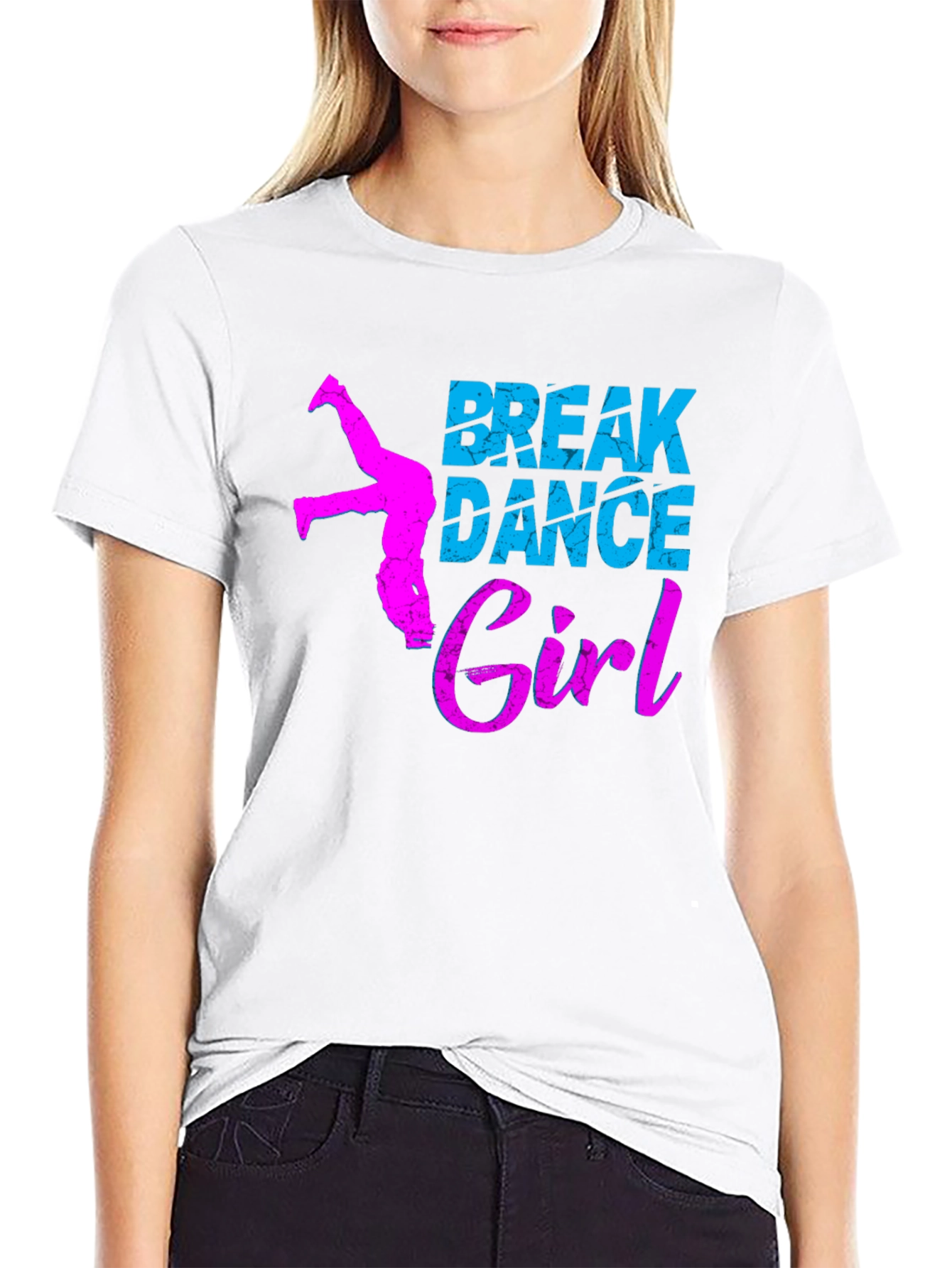 Break Dance Girl Graphic Tee - Black