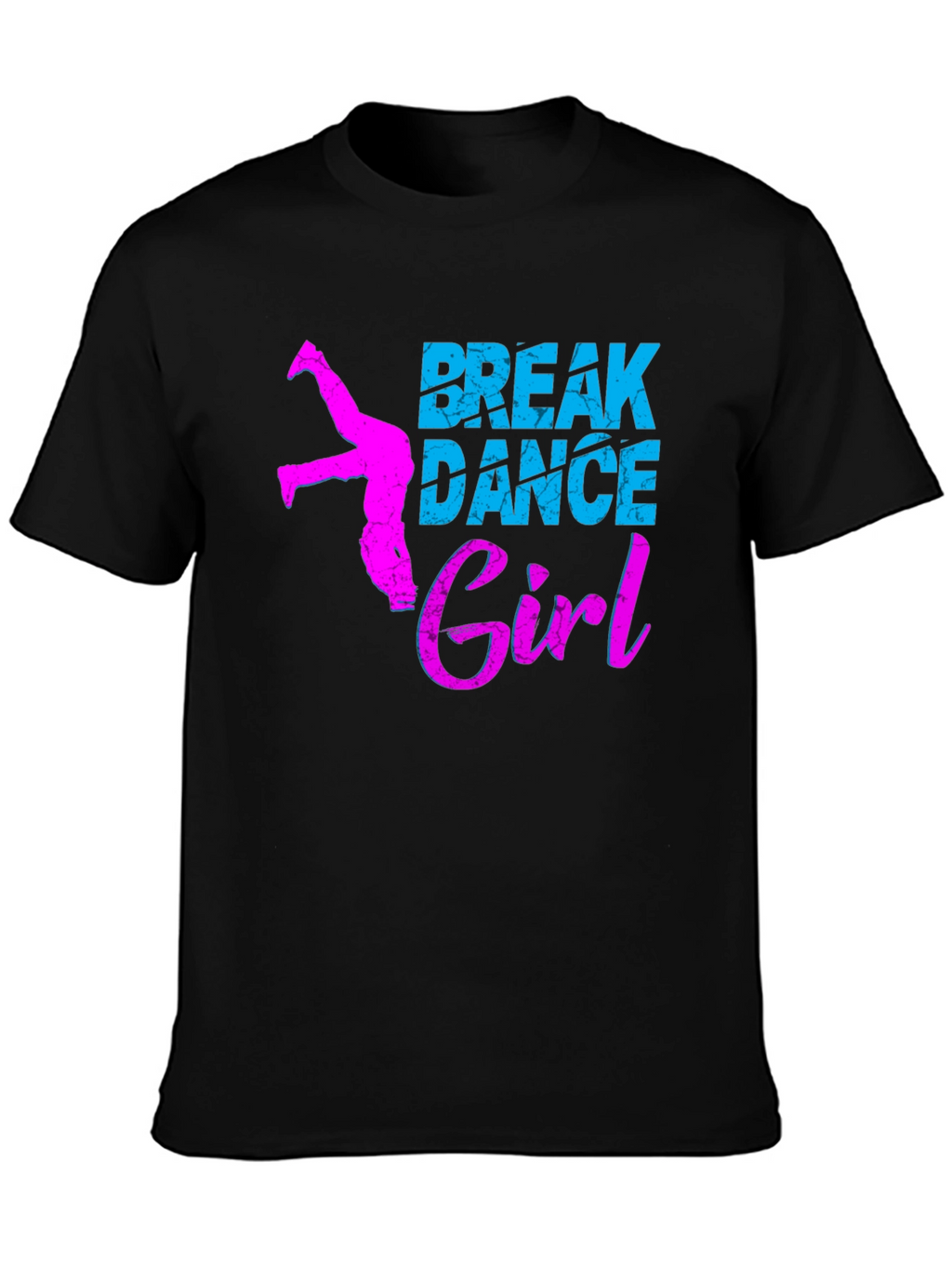 Break Dance Girl Graphic Tee - Black