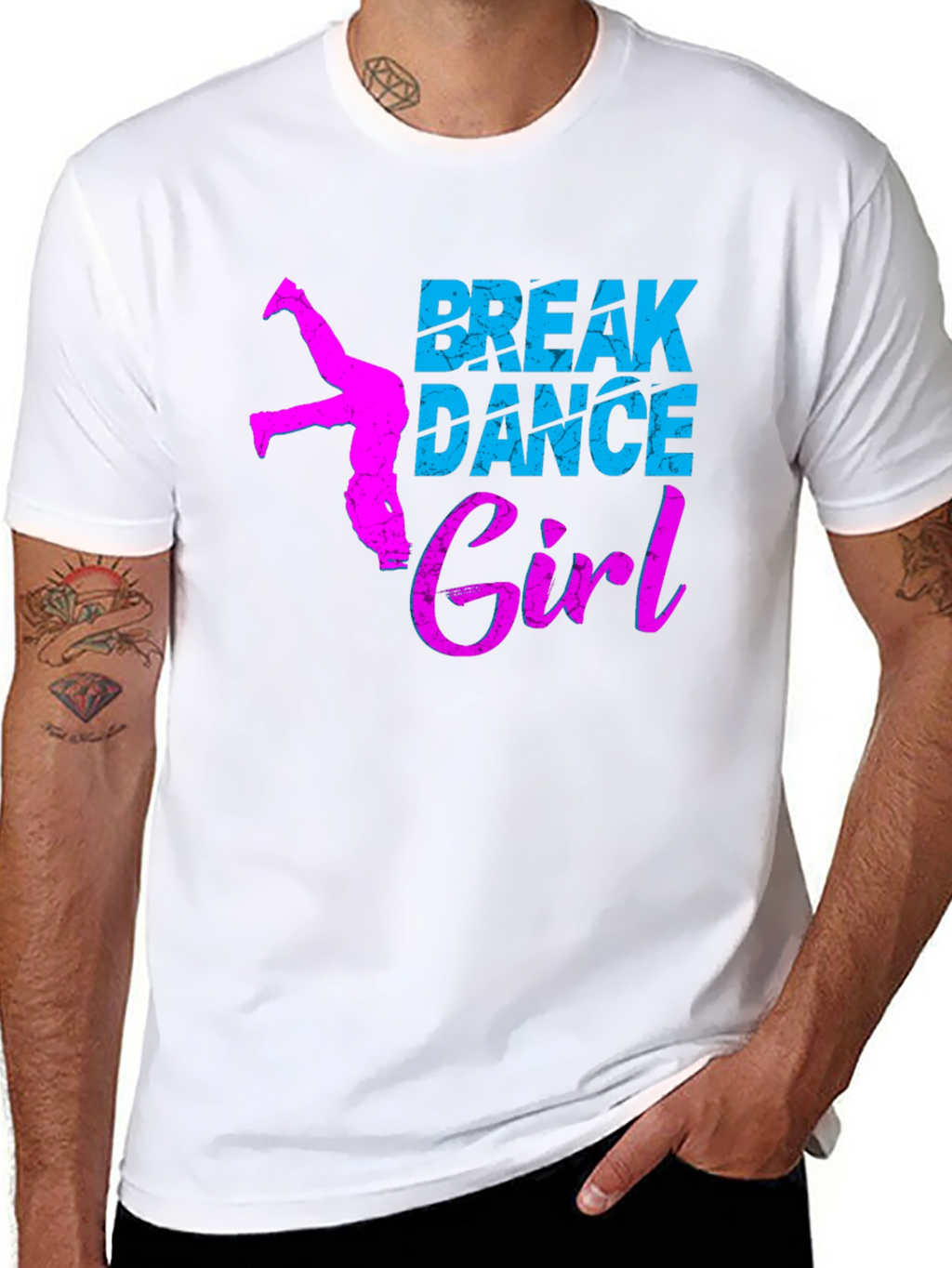 Break Dance Girl Graphic Tee - Black