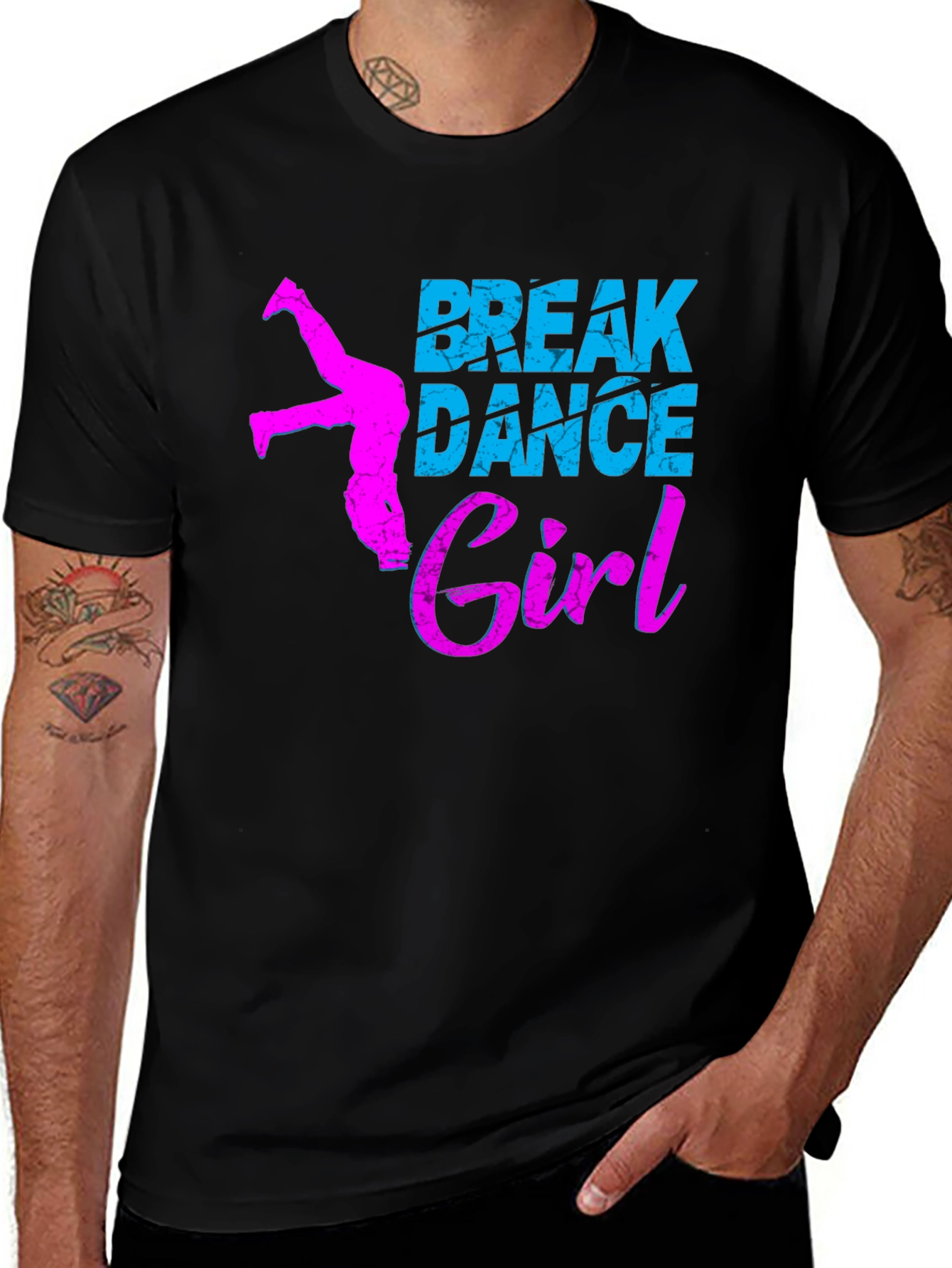 Break Dance Girl Graphic Tee - Black