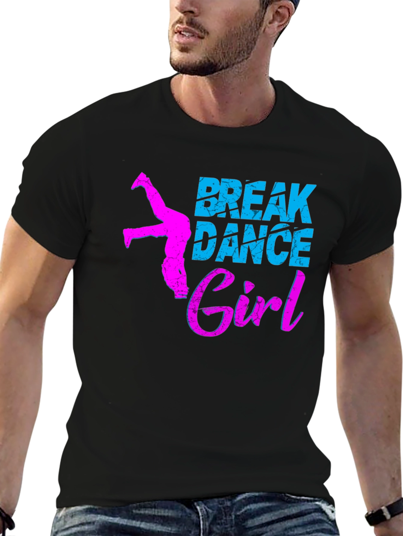 Break Dance Girl Graphic Tee - Black