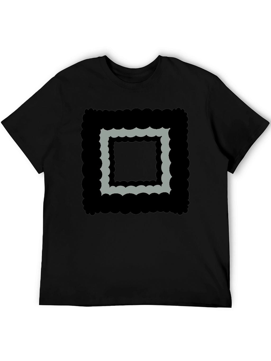Abstract Square Graphic Black T-Shirt
