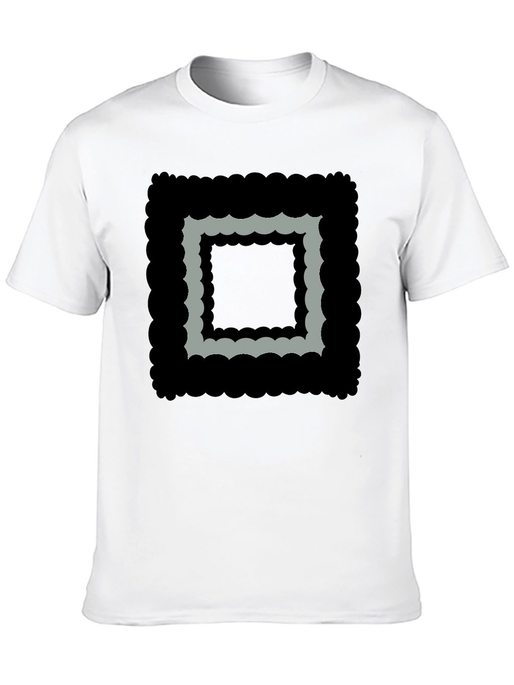 Abstract Square Graphic Black T-Shirt