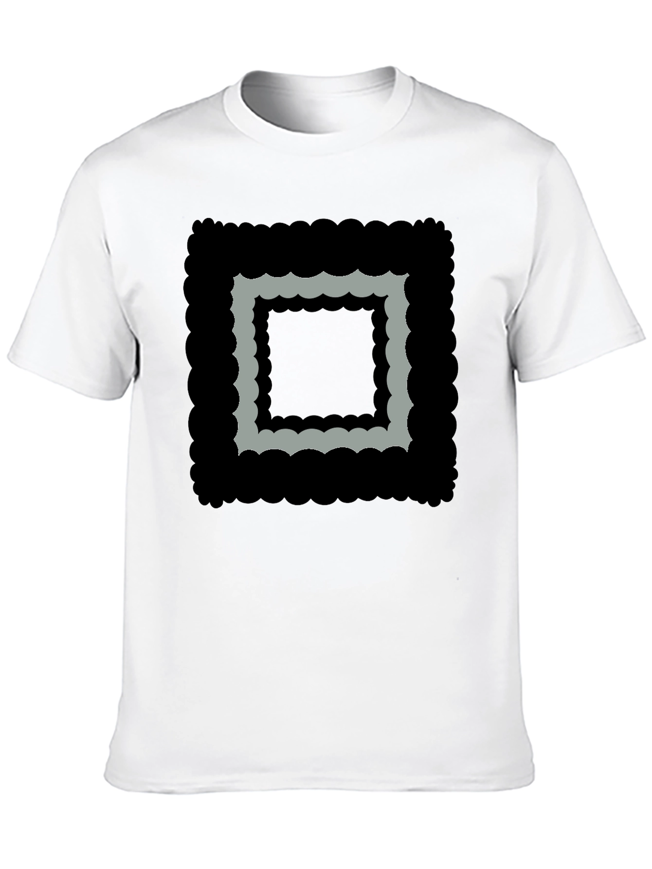 Abstract Square Graphic Black T-Shirt