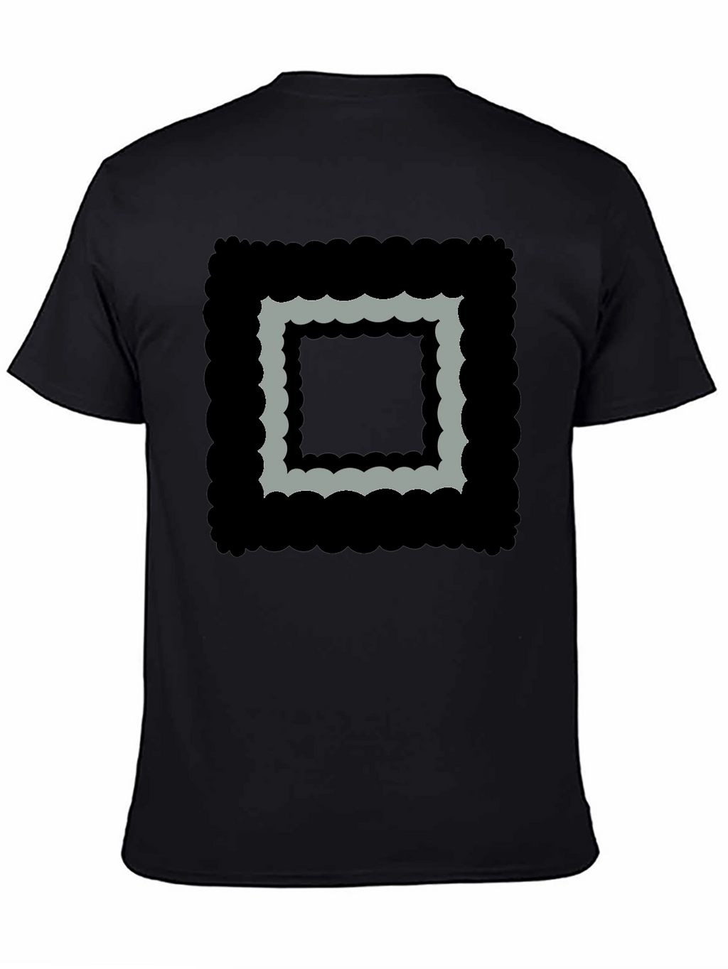 Abstract Square Graphic Black T-Shirt