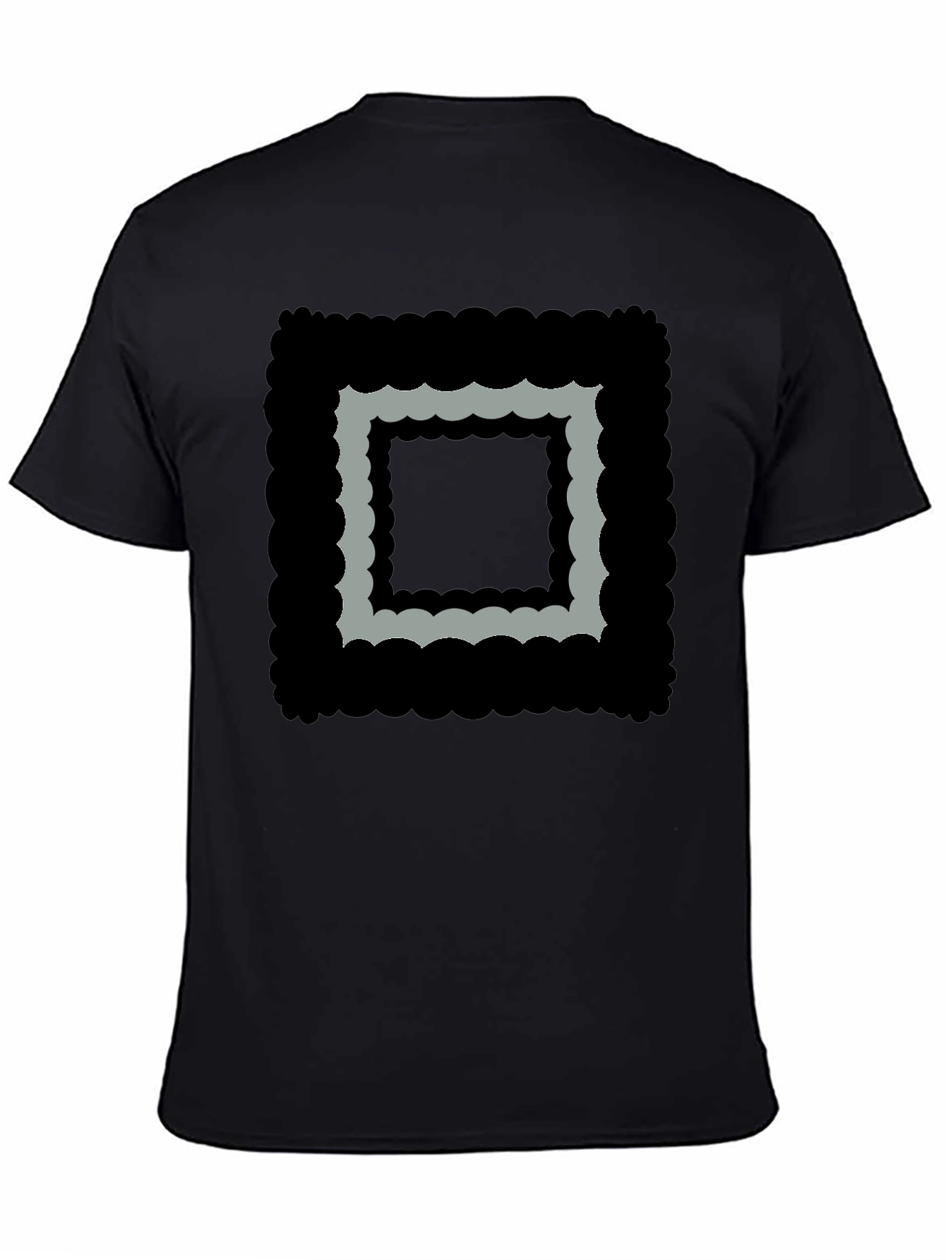 Abstract Square Graphic Black T-Shirt