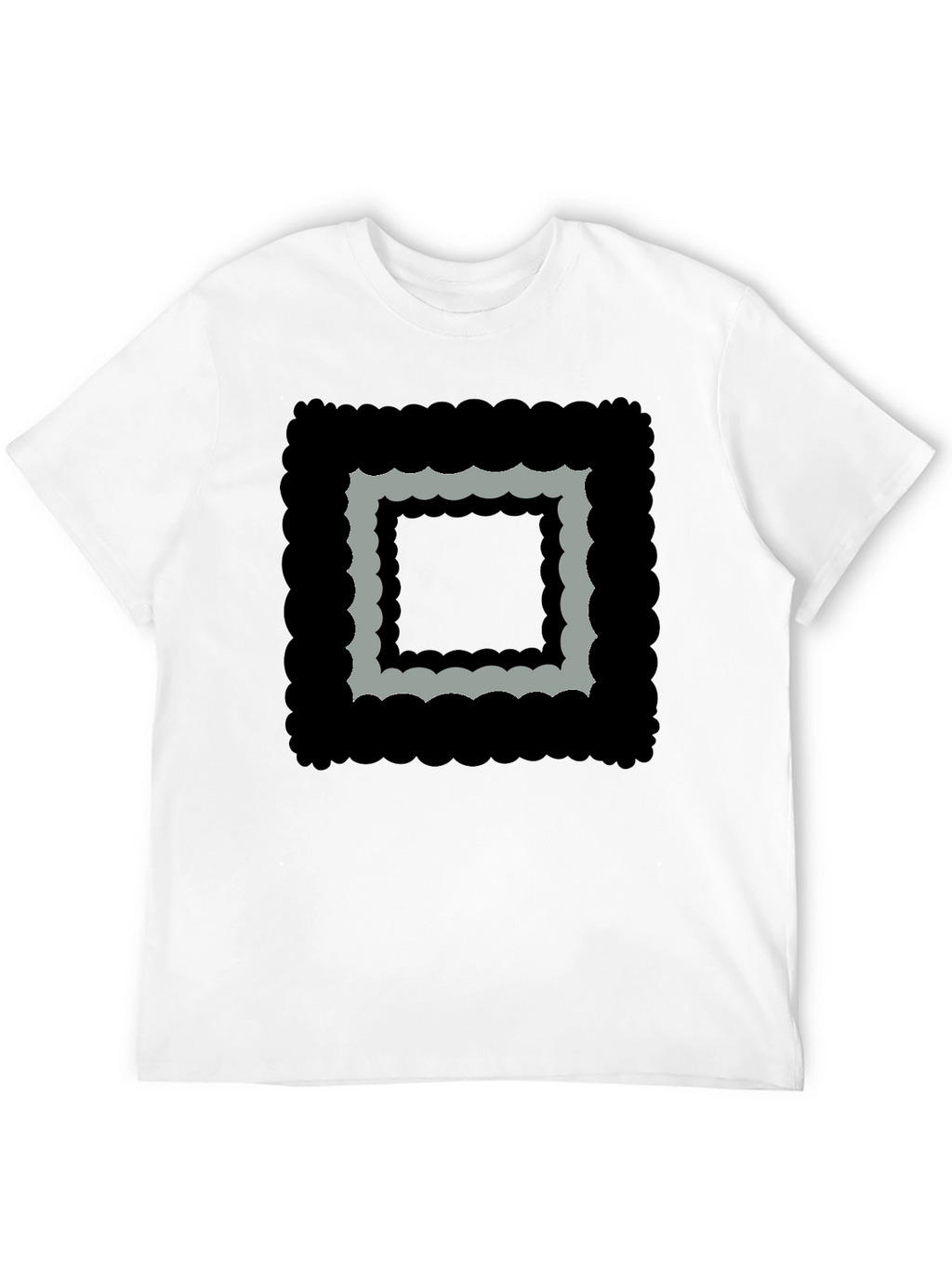 Abstract Square Graphic Black T-Shirt