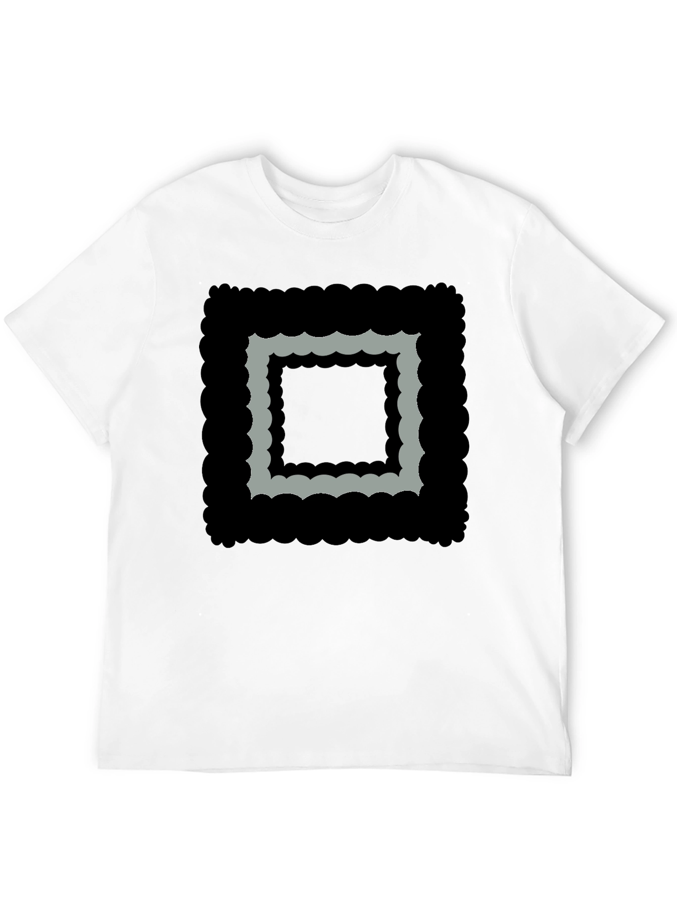 Abstract Square Graphic Black T-Shirt