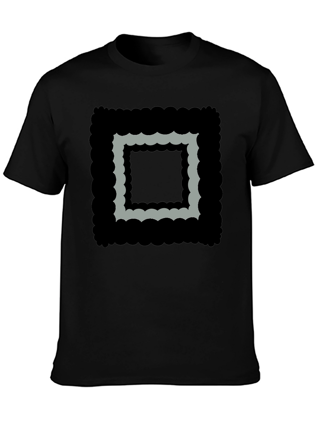 Abstract Square Graphic Black T-Shirt