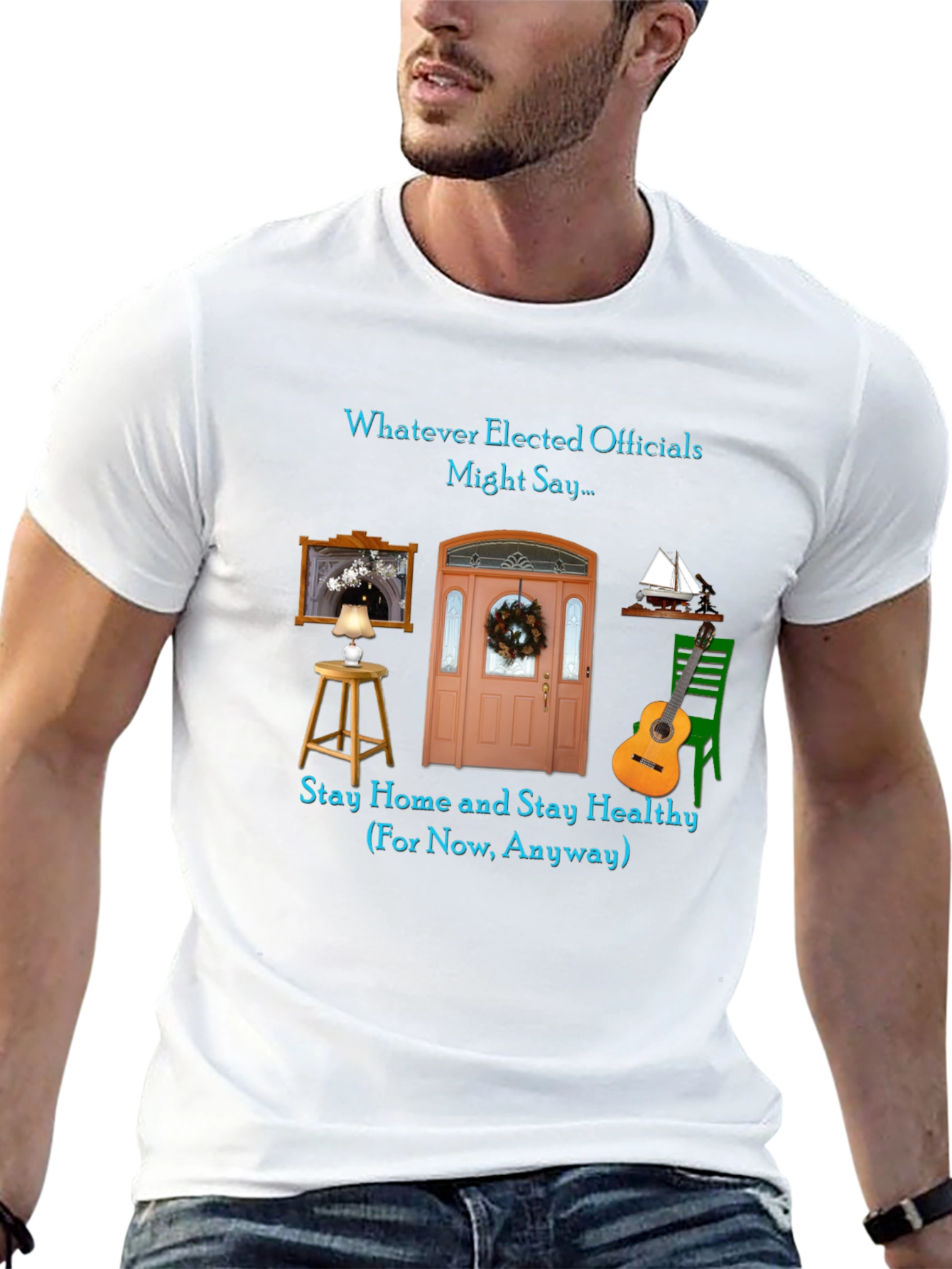 Stay Home Themed Graphic T-Shirt