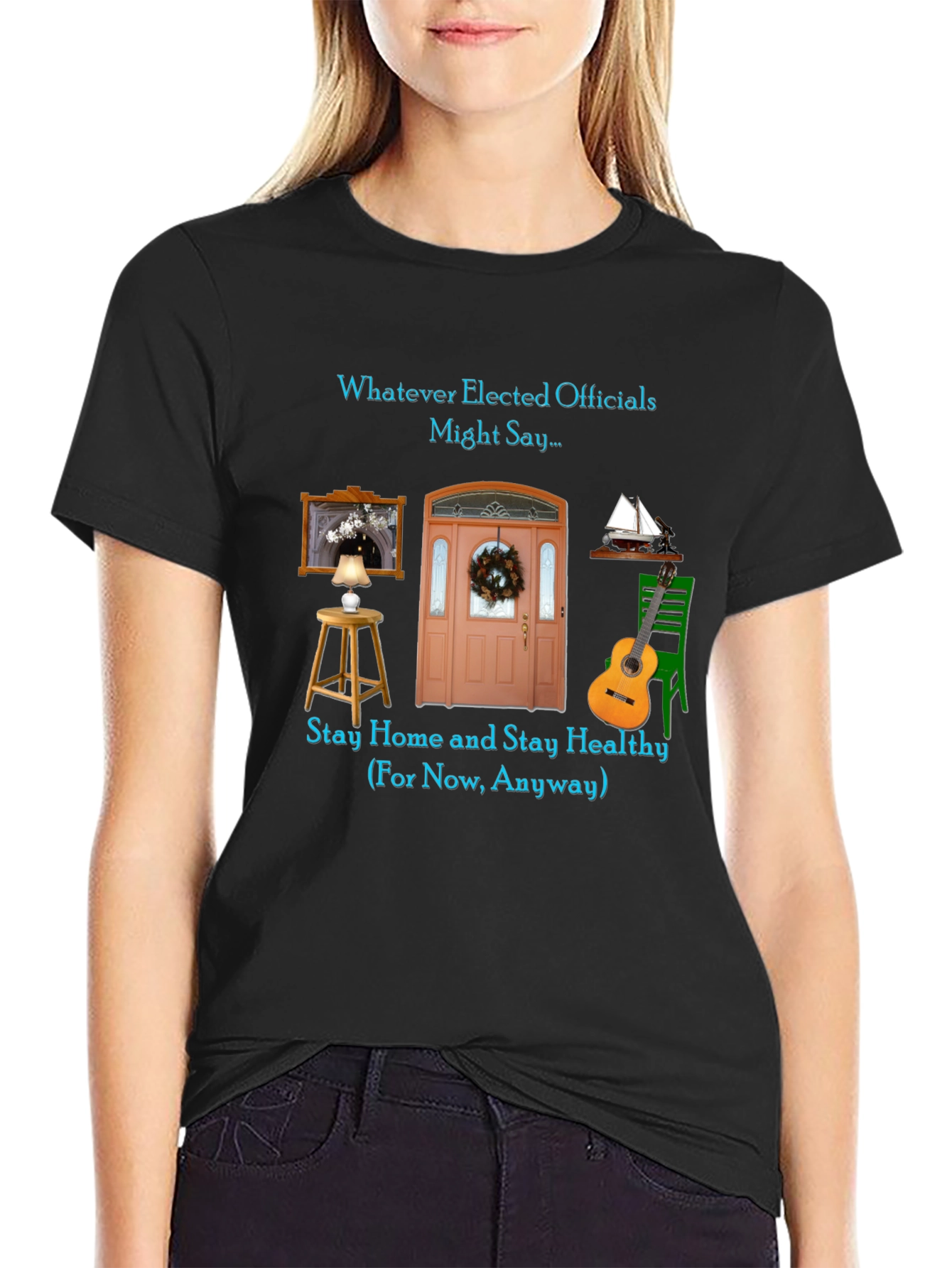 Stay Home Themed Graphic T-Shirt