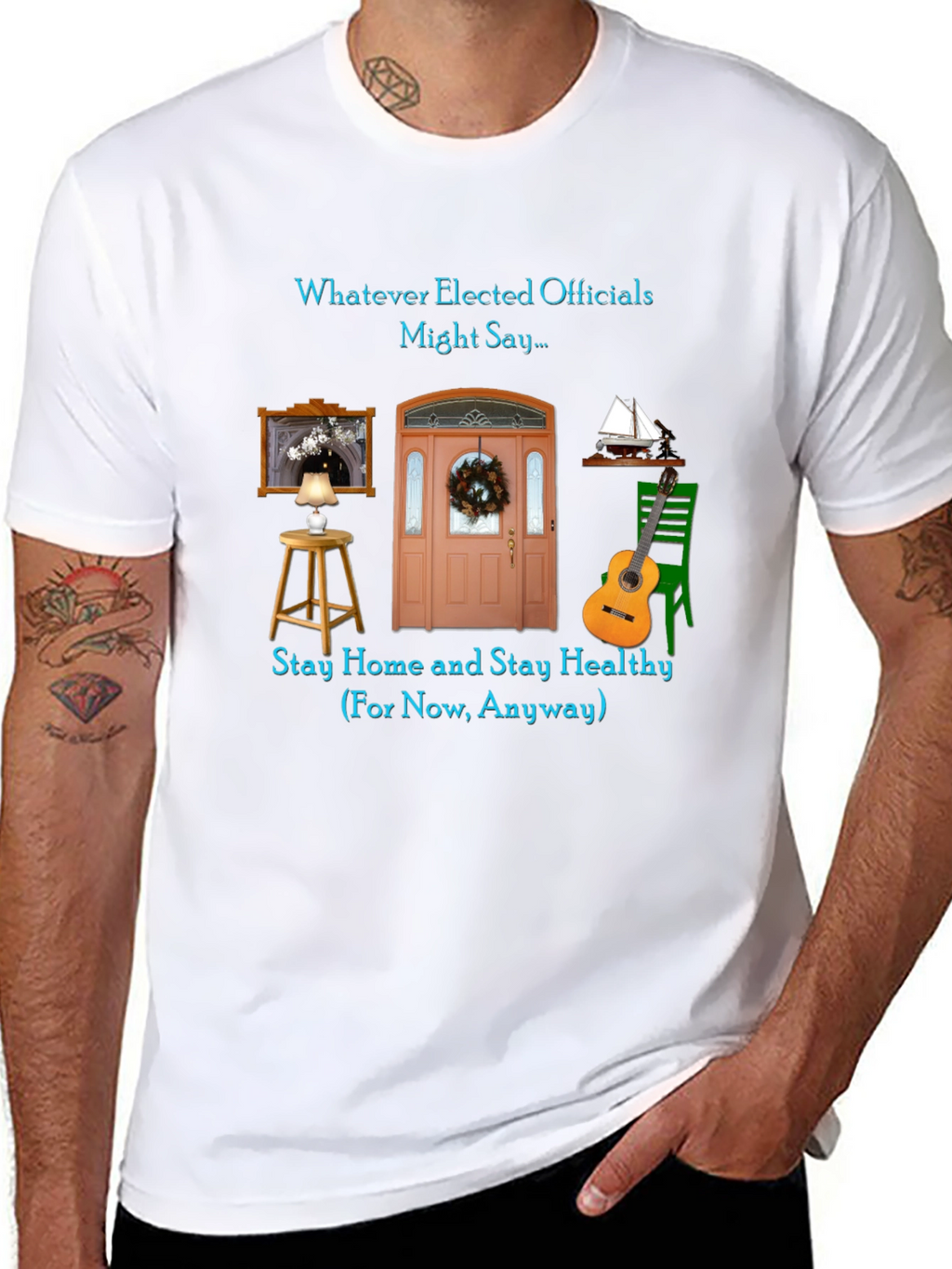 Stay Home Themed Graphic T-Shirt
