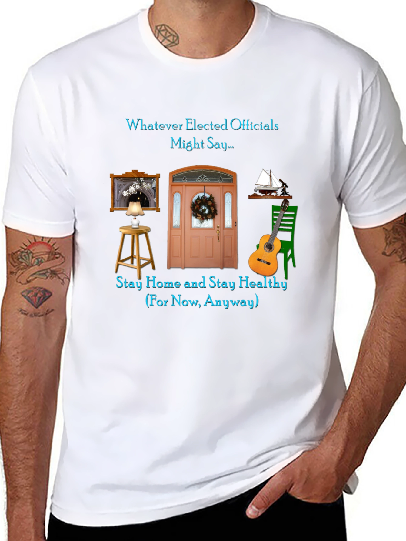 Stay Home Themed Graphic T-Shirt