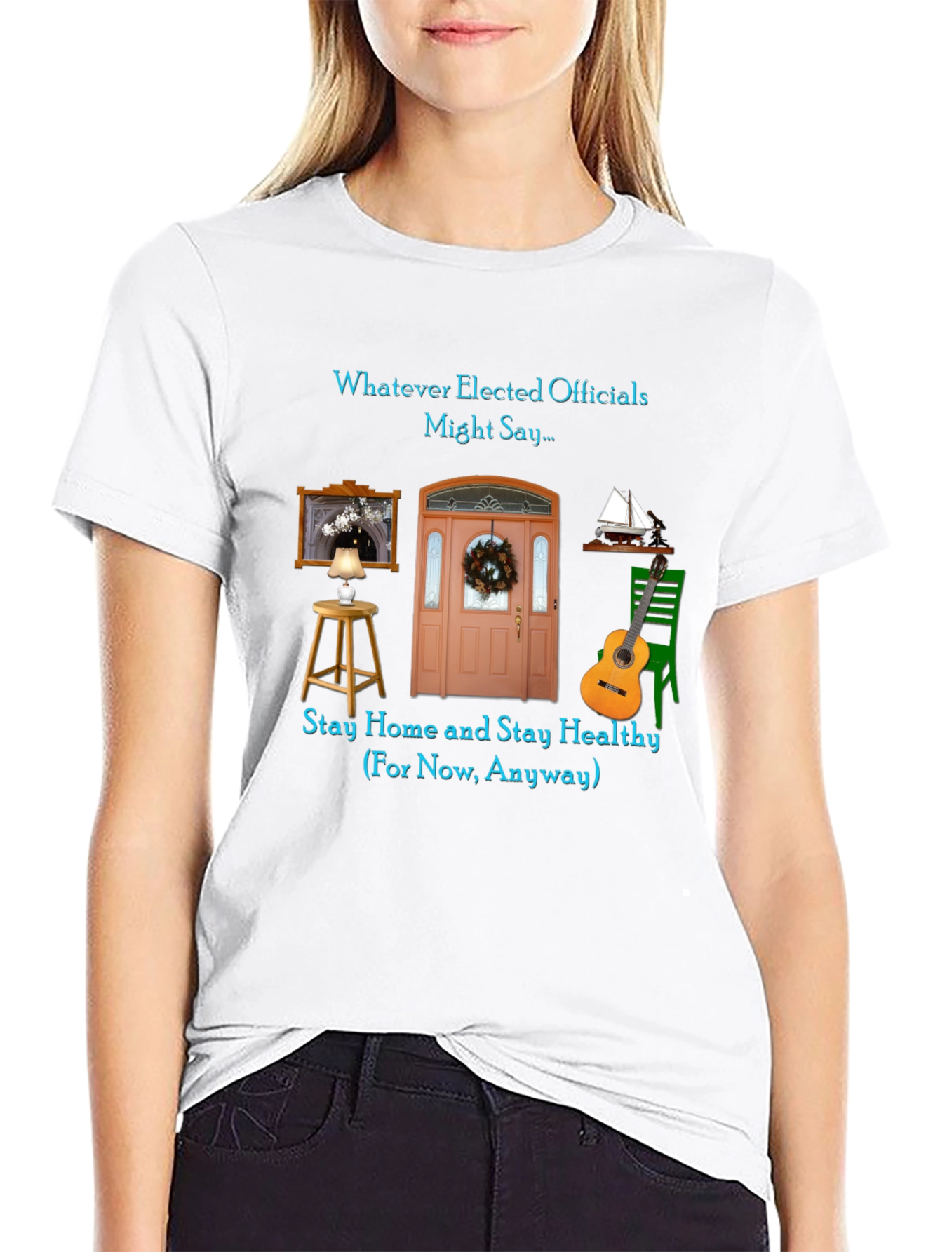 Stay Home Themed Graphic T-Shirt