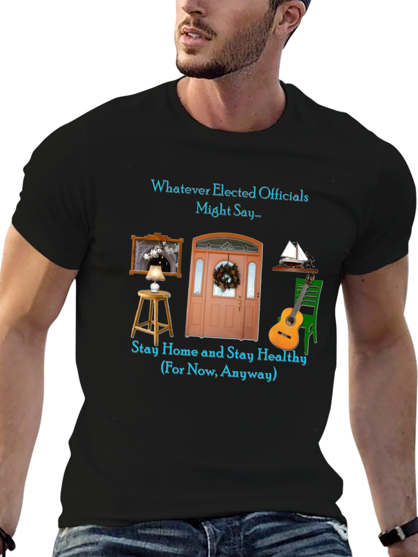 Stay Home Themed Graphic T-Shirt