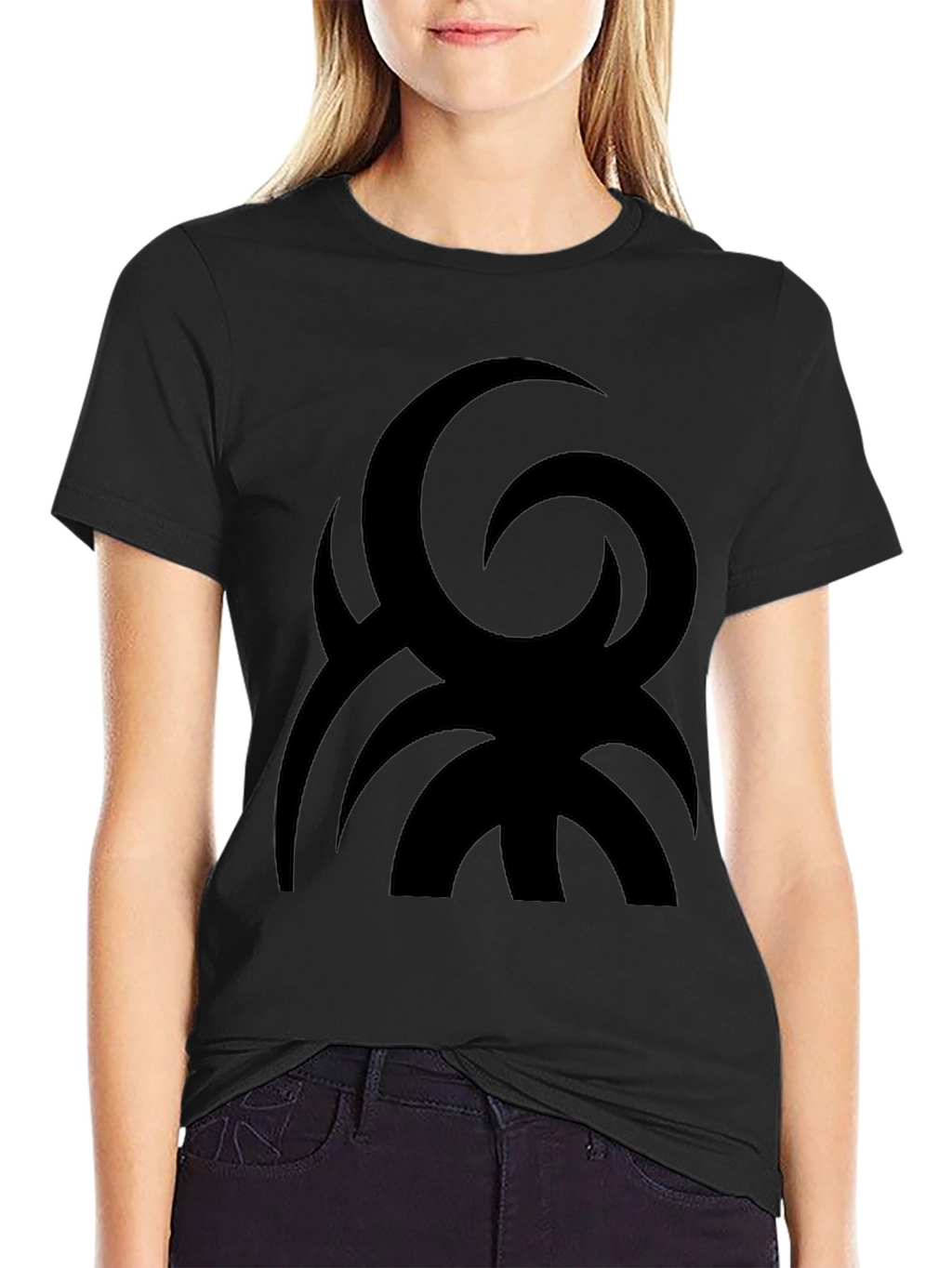 Abstract Graphic Print Black T-Shirt