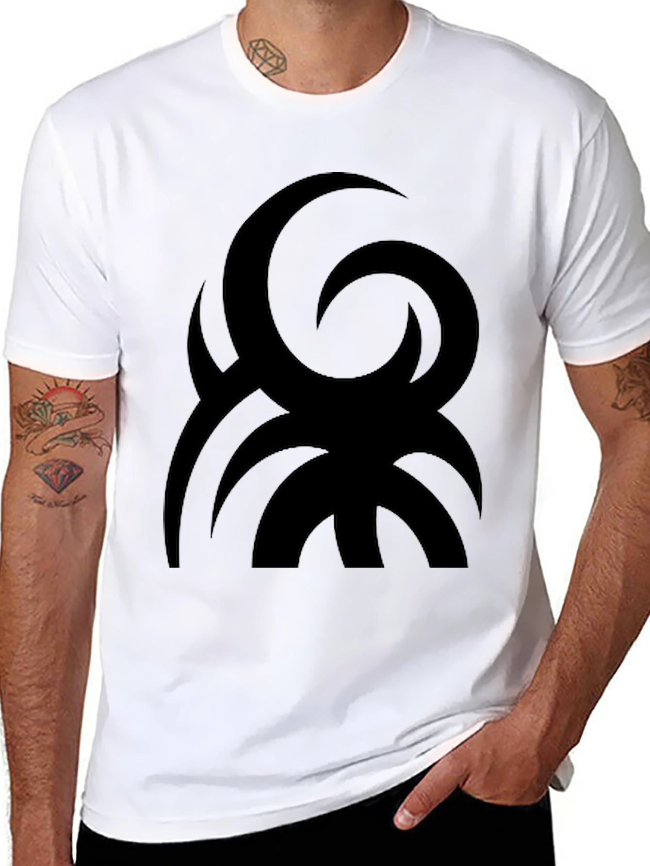 Abstract Graphic Print Black T-Shirt