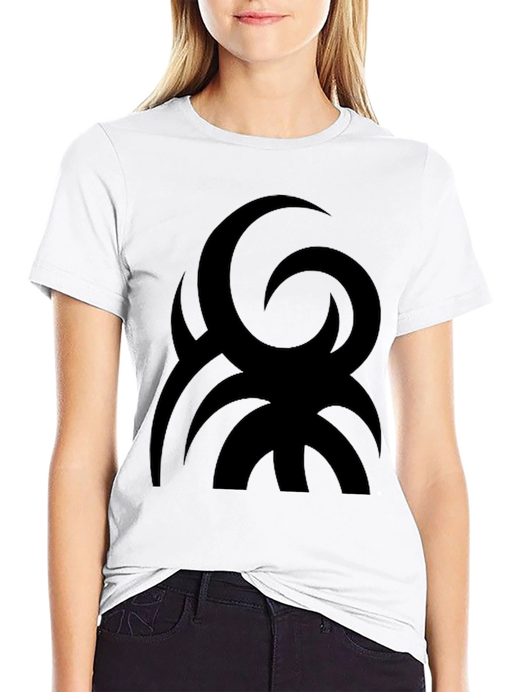 Abstract Graphic Print Black T-Shirt