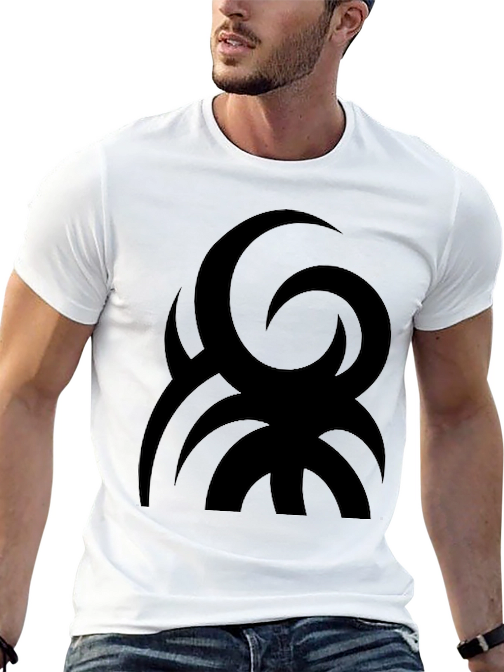 Abstract Graphic Print Black T-Shirt