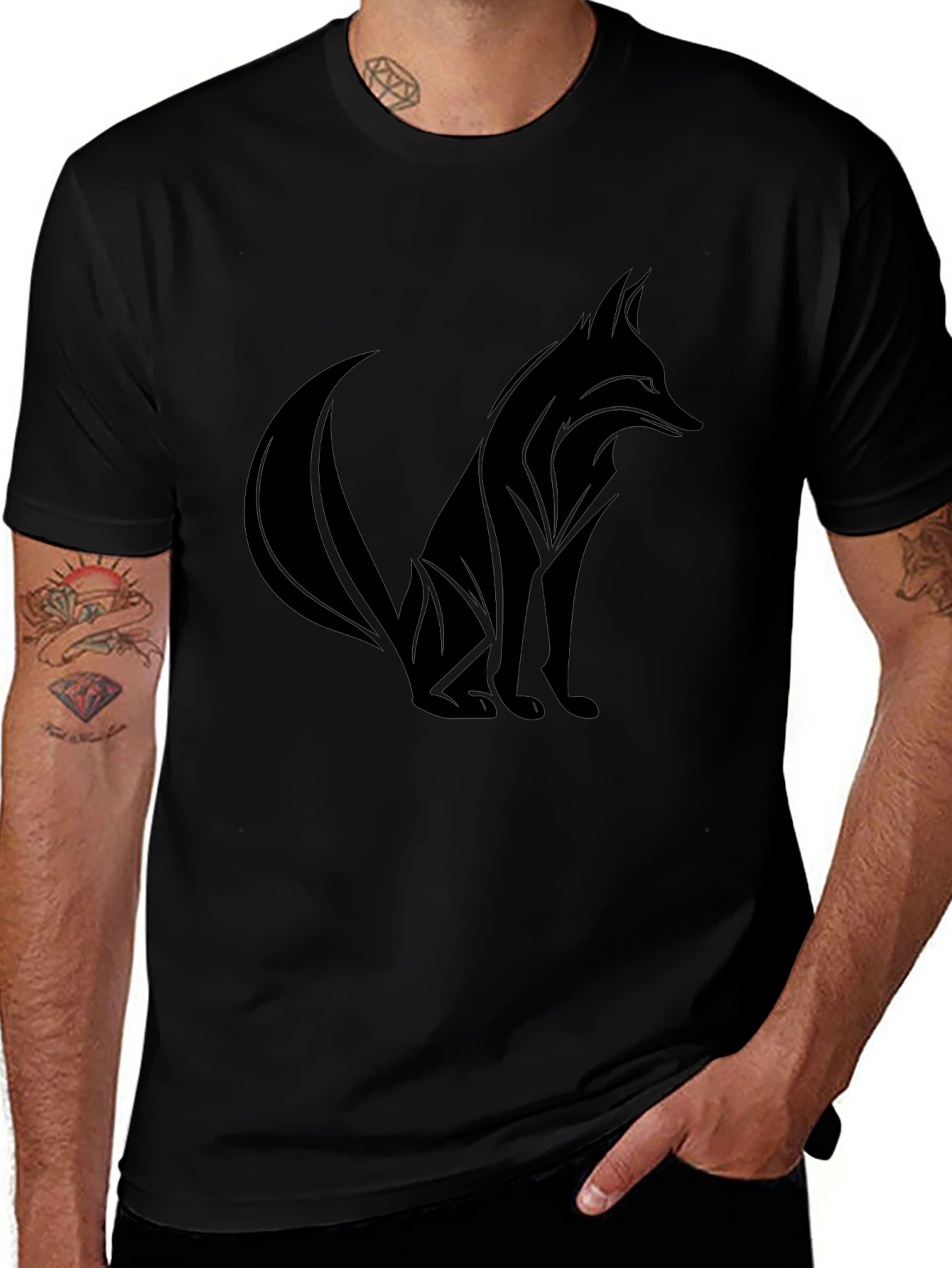 Black Fox Graphic Tee - Mens Short Sleeve