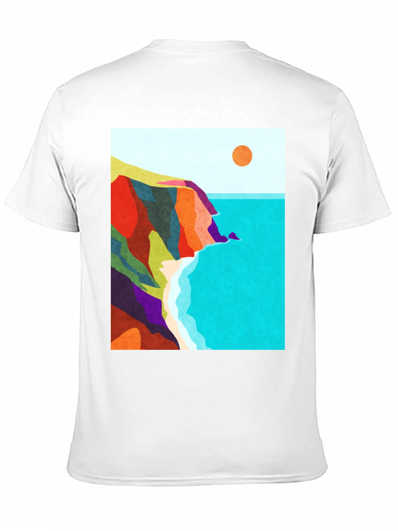 Abstract Seascape Graphic Black T-Shirt