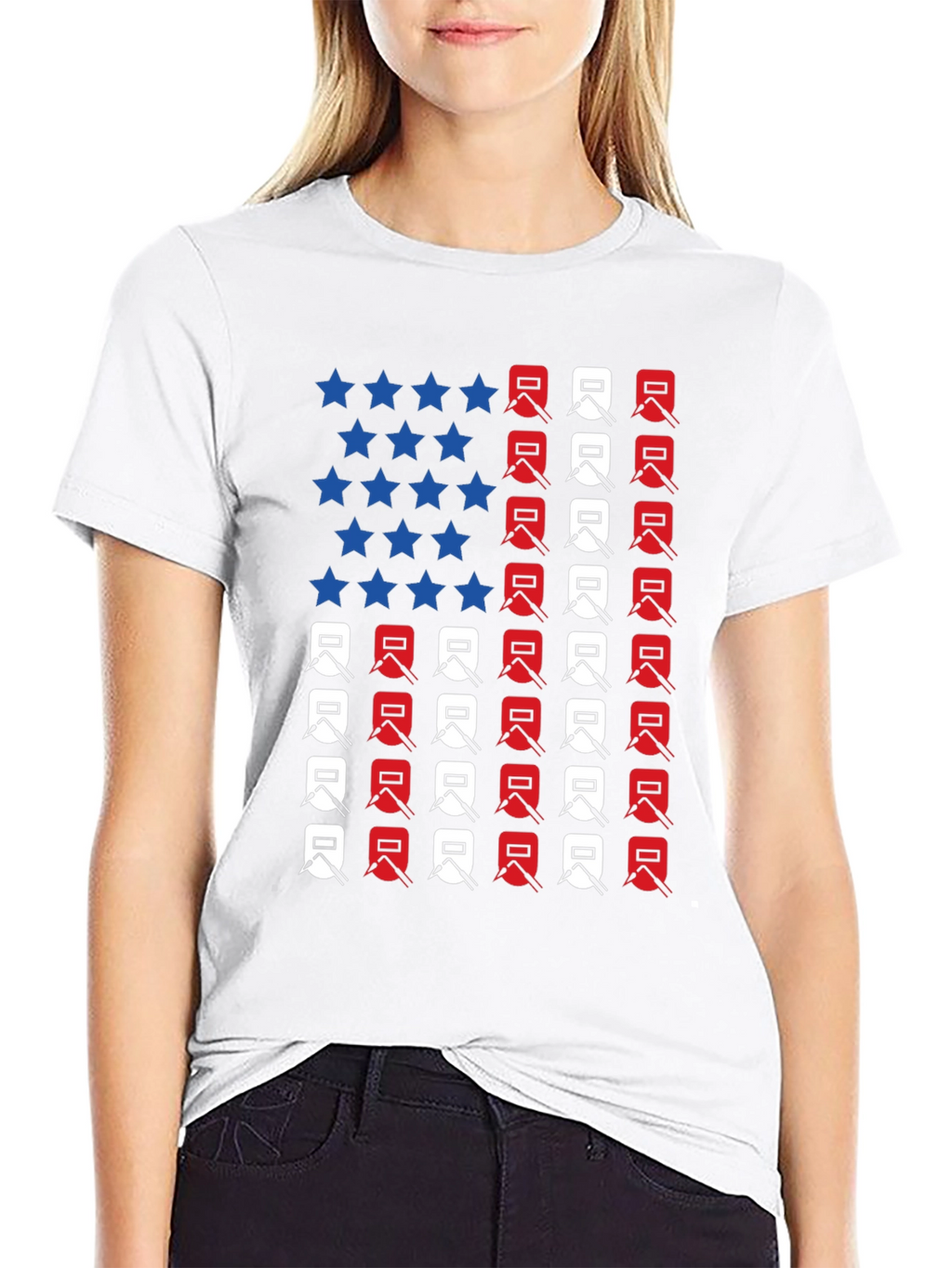 Welder American Flag Graphic T-Shirt
