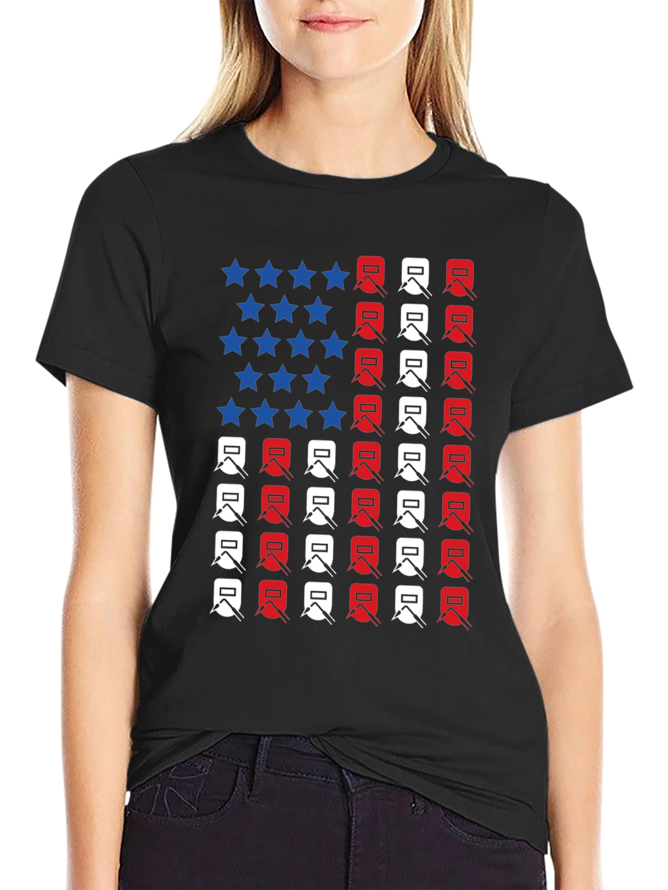 Welder American Flag Graphic T-Shirt