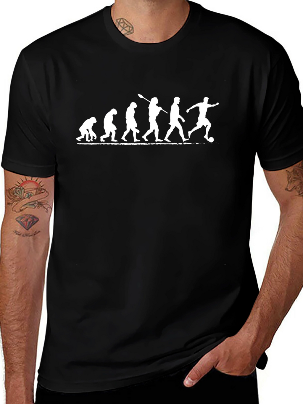 Evolution of Soccer Black T-Shirt