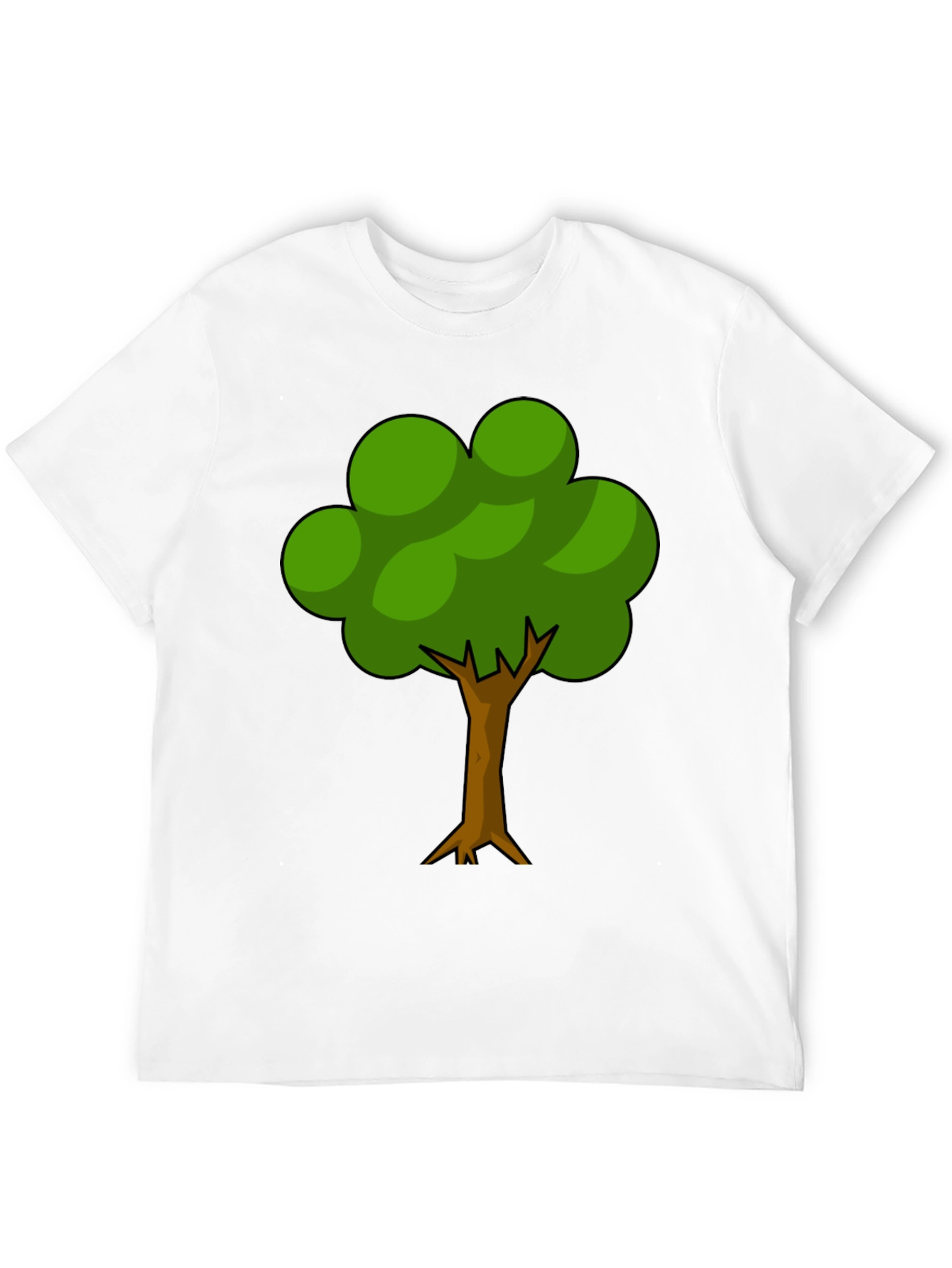Cartoon Tree Graphic Black T-Shirt - Nature Lover Tee