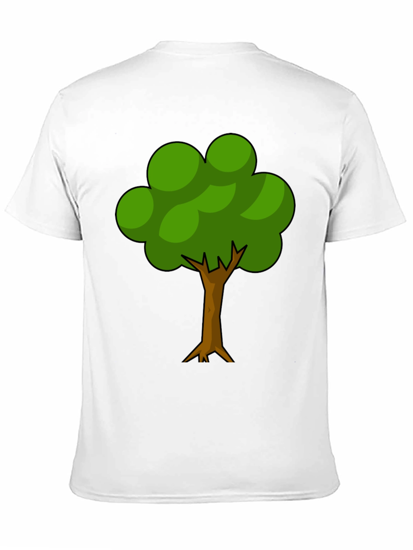 Cartoon Tree Graphic Black T-Shirt - Nature Lover Tee