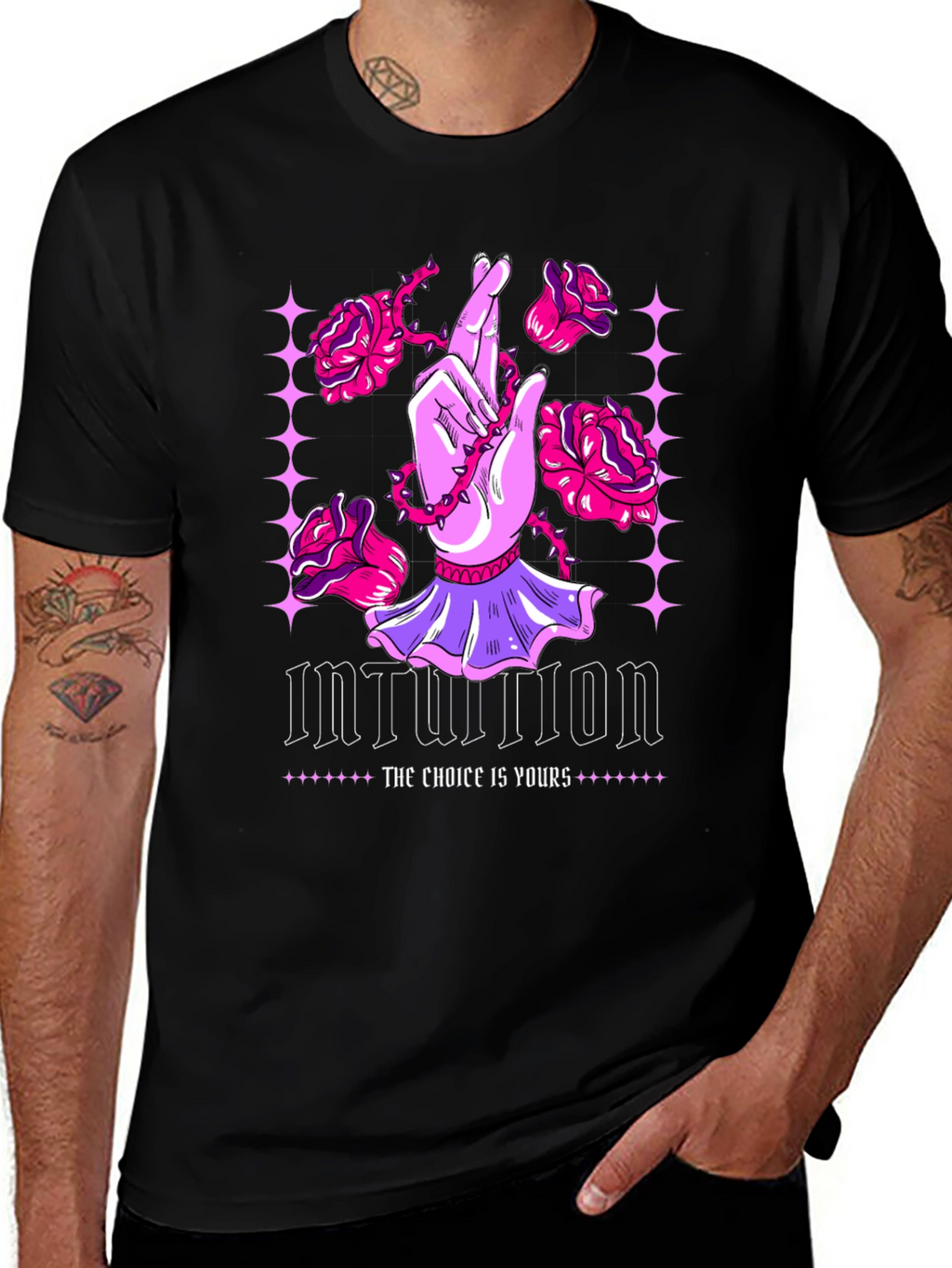 Intuition Graphic Print Crew Neck Tee