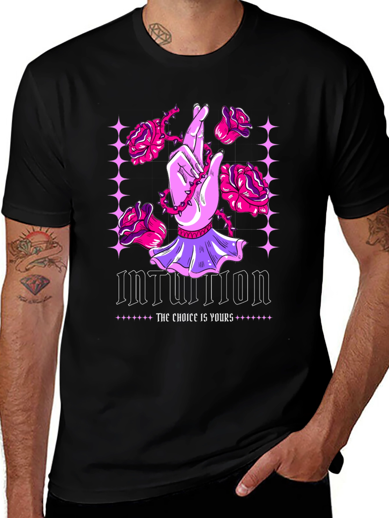 Intuition Graphic Print Crew Neck Tee