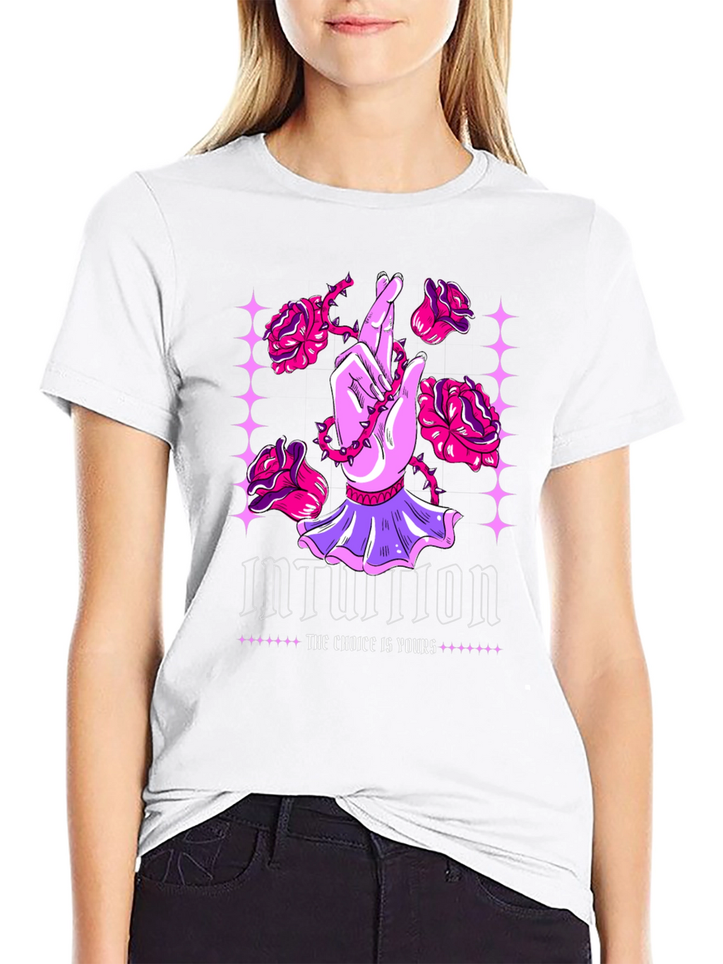Intuition Graphic Print Crew Neck Tee
