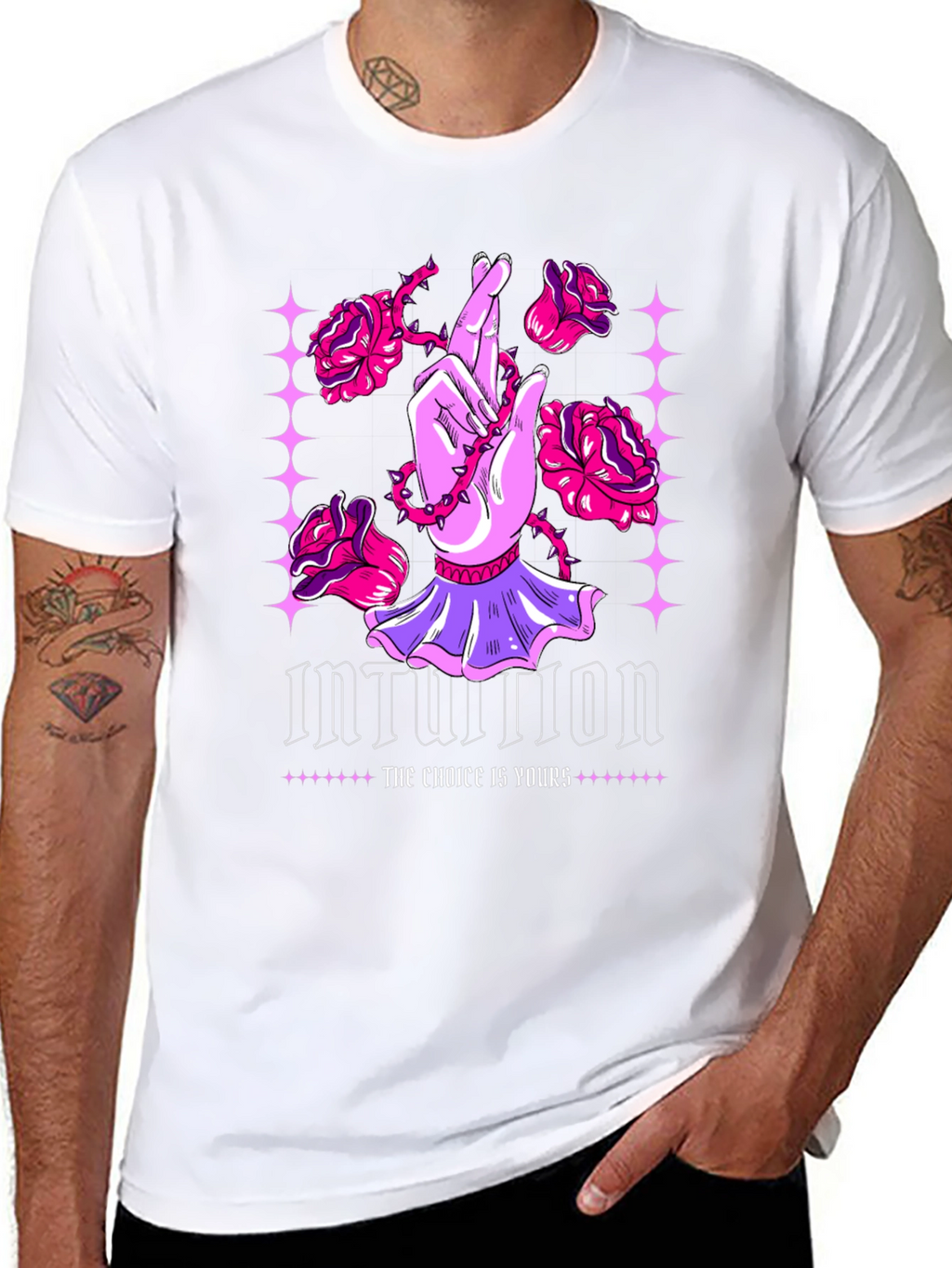 Intuition Graphic Print Crew Neck Tee