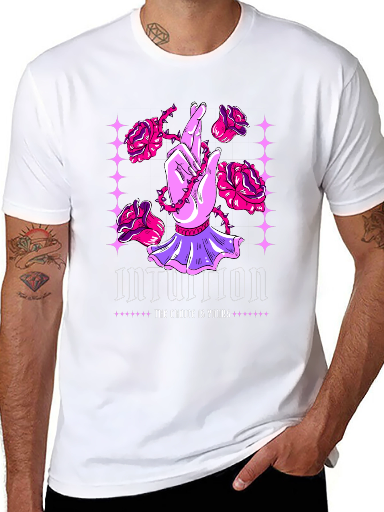 Intuition Graphic Print Crew Neck Tee