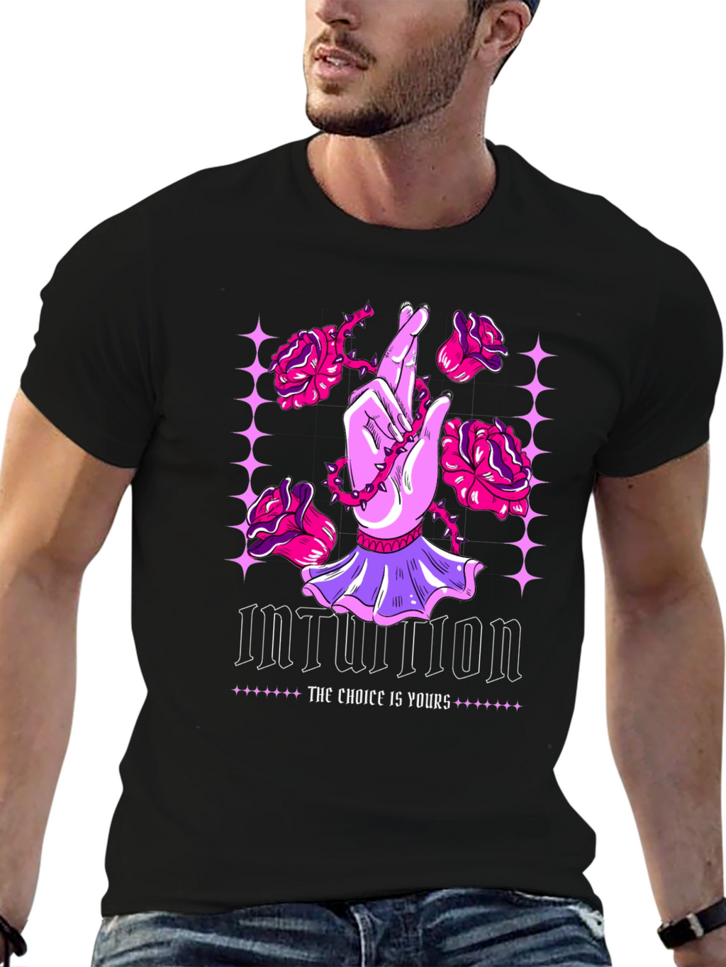 Intuition Graphic Print Crew Neck Tee