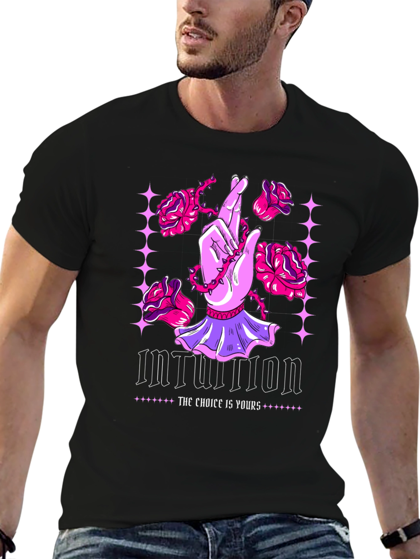 Intuition Graphic Print Crew Neck Tee