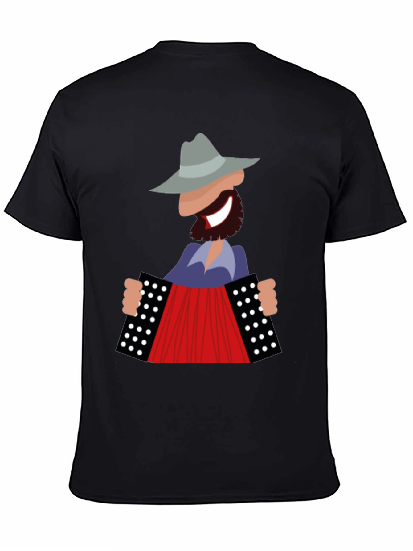 Accordion Player Graphic T-Shirt - Novelty Musician Tee