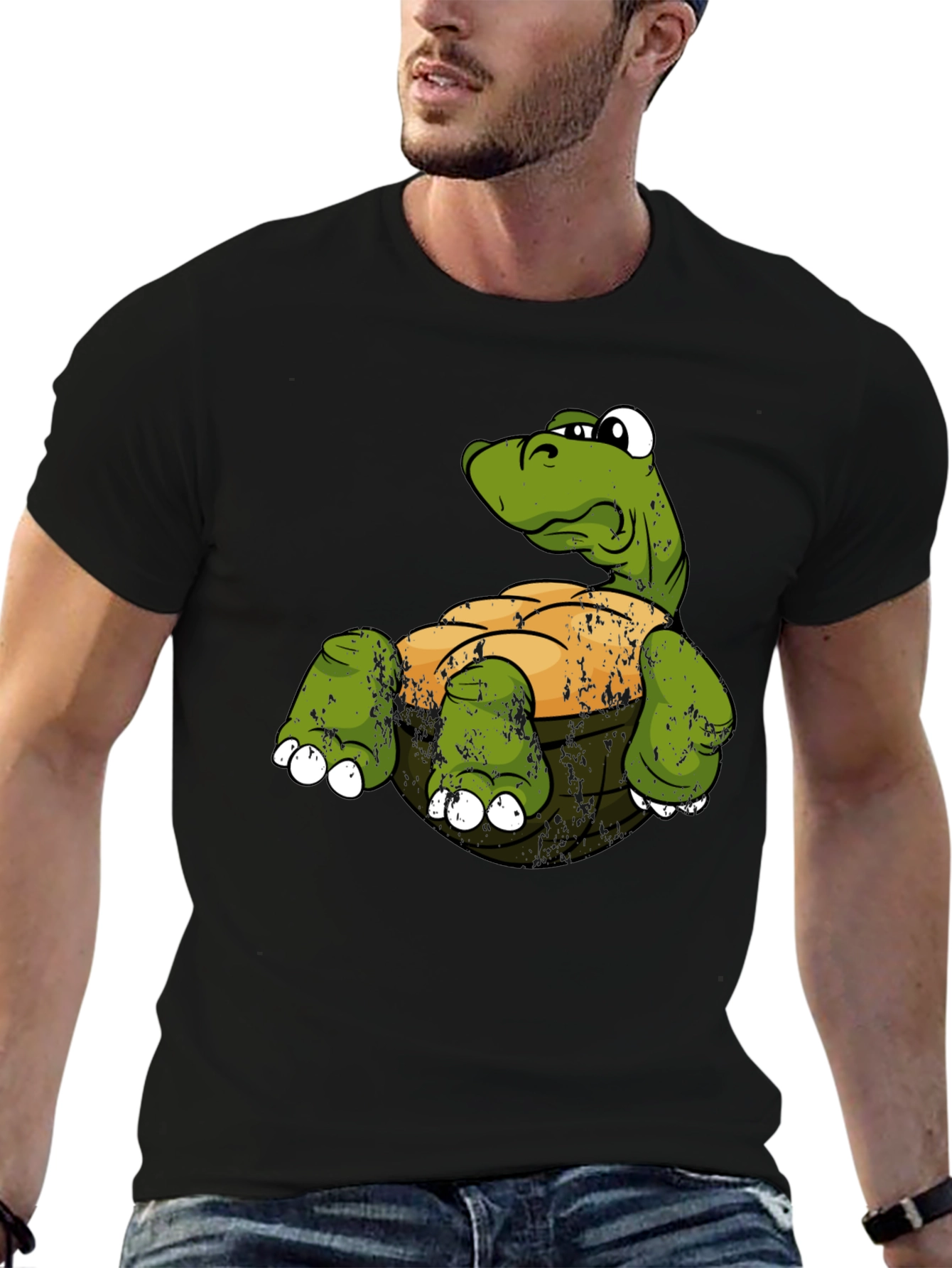 Funny Turtle Graphic Print T-Shirt
